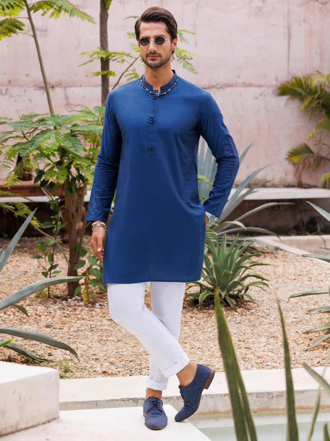 DARK BLUE COTTON KURTA | AL-K-1136/AM-6105A