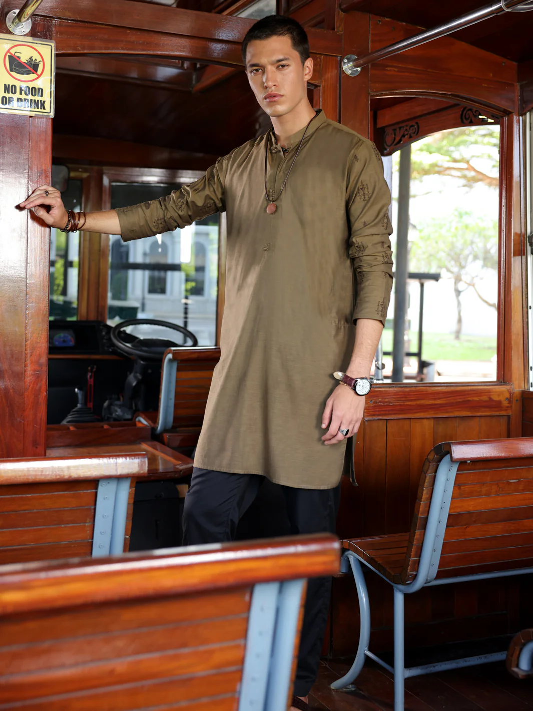 GN-MEHENDI COTTON KURTA | AL-K-1138/AM-6105C