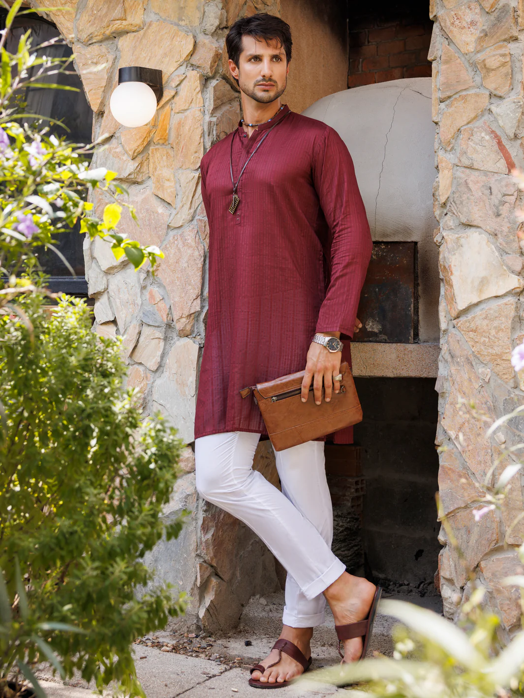 MAROON COTTON KURTA | AL-K-1145B/AM-6155B
