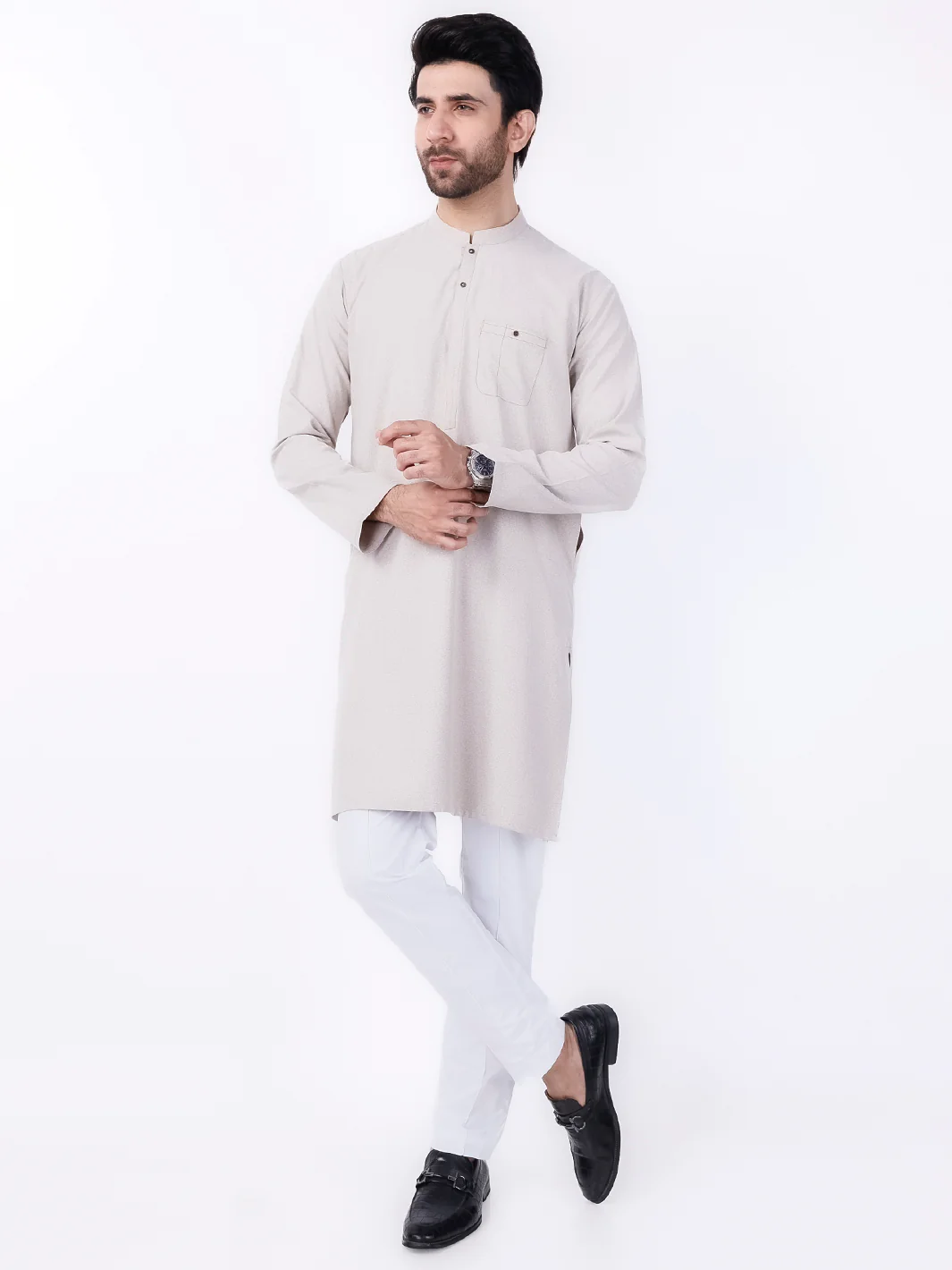 SAND BROWN BLENDED KURTA | AL-K-1152/AM-2145D