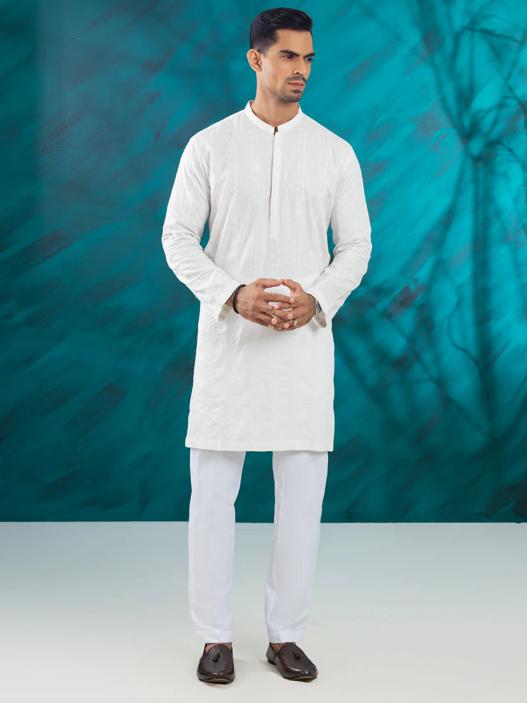 WHITE KURTA | AL-K-1171A/AM-6233-AS
