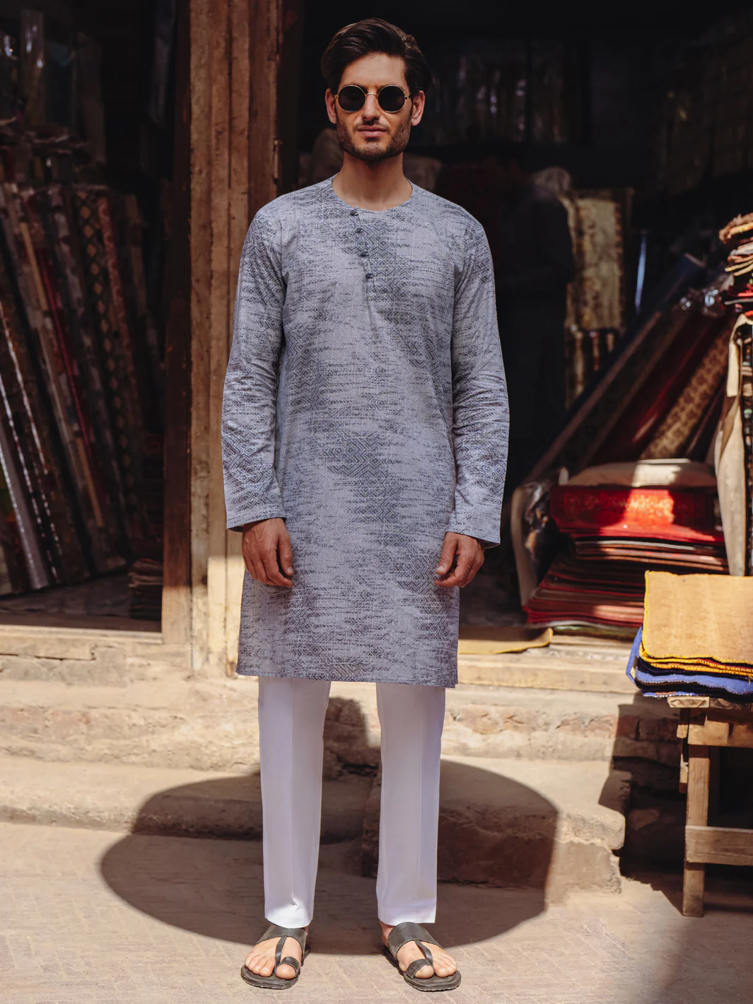 GREY COTTON KURTA | AL-K-1186/AM-6310A