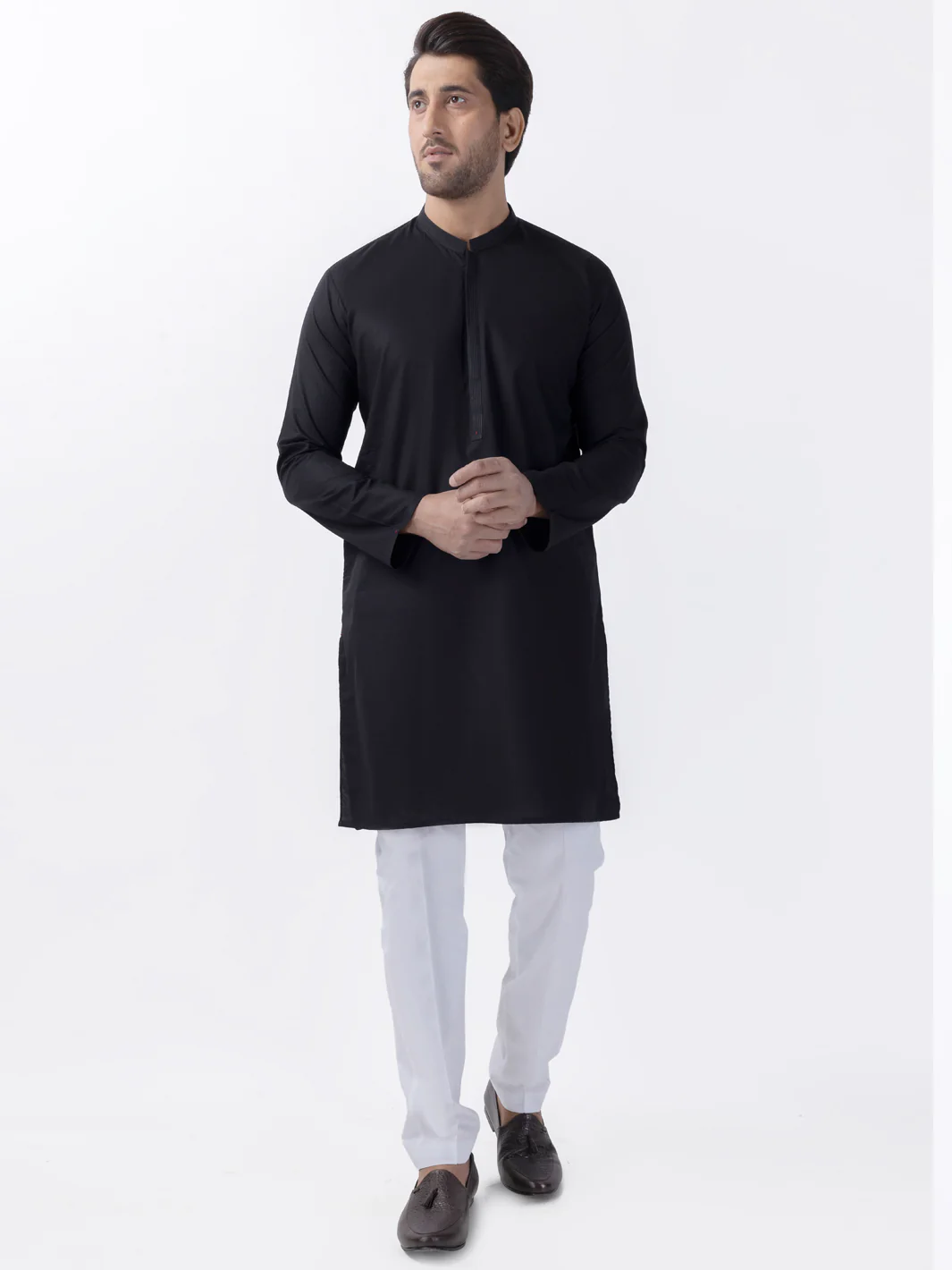 BLACK BLENDED KURTA | AL-K-1194B/AM-6200D