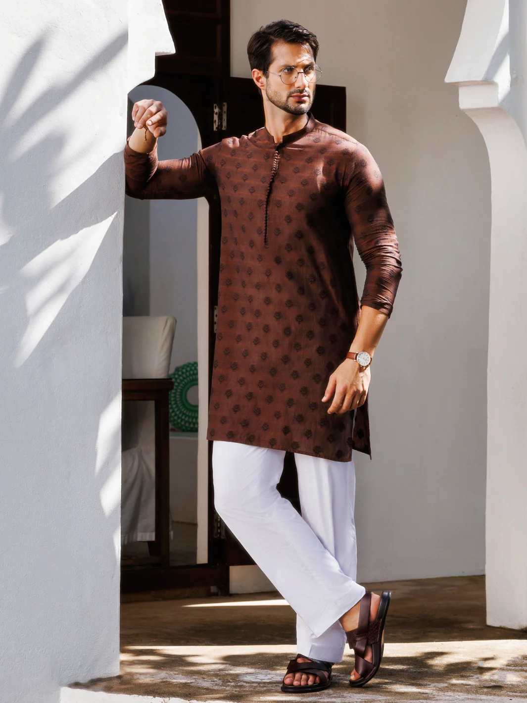 BROWN COTTON KURTA | AL-K-1231/AM-6324A