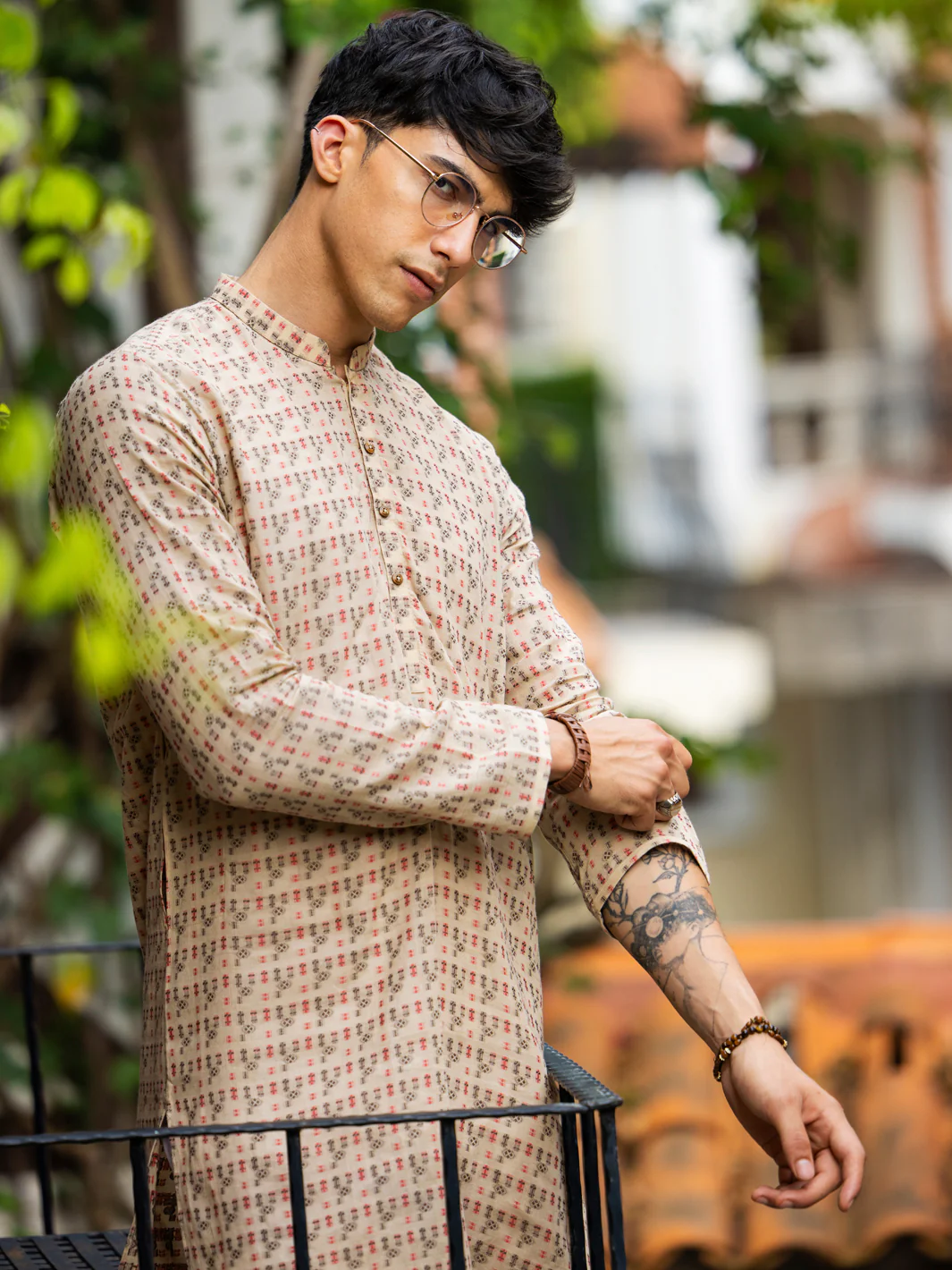BEIGE COTTON KURTA | AL-K-1235A/AM-6325A