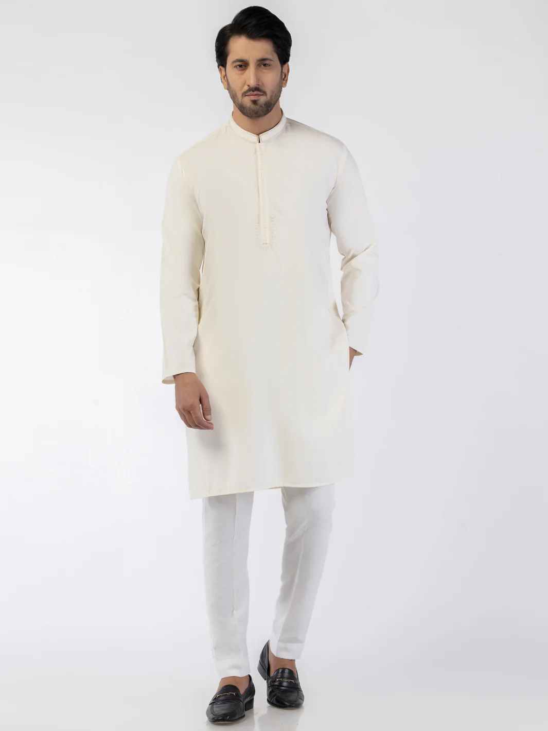 OFF WHITE BLENDED KURTA | AL-K-1243A/AM-6300B