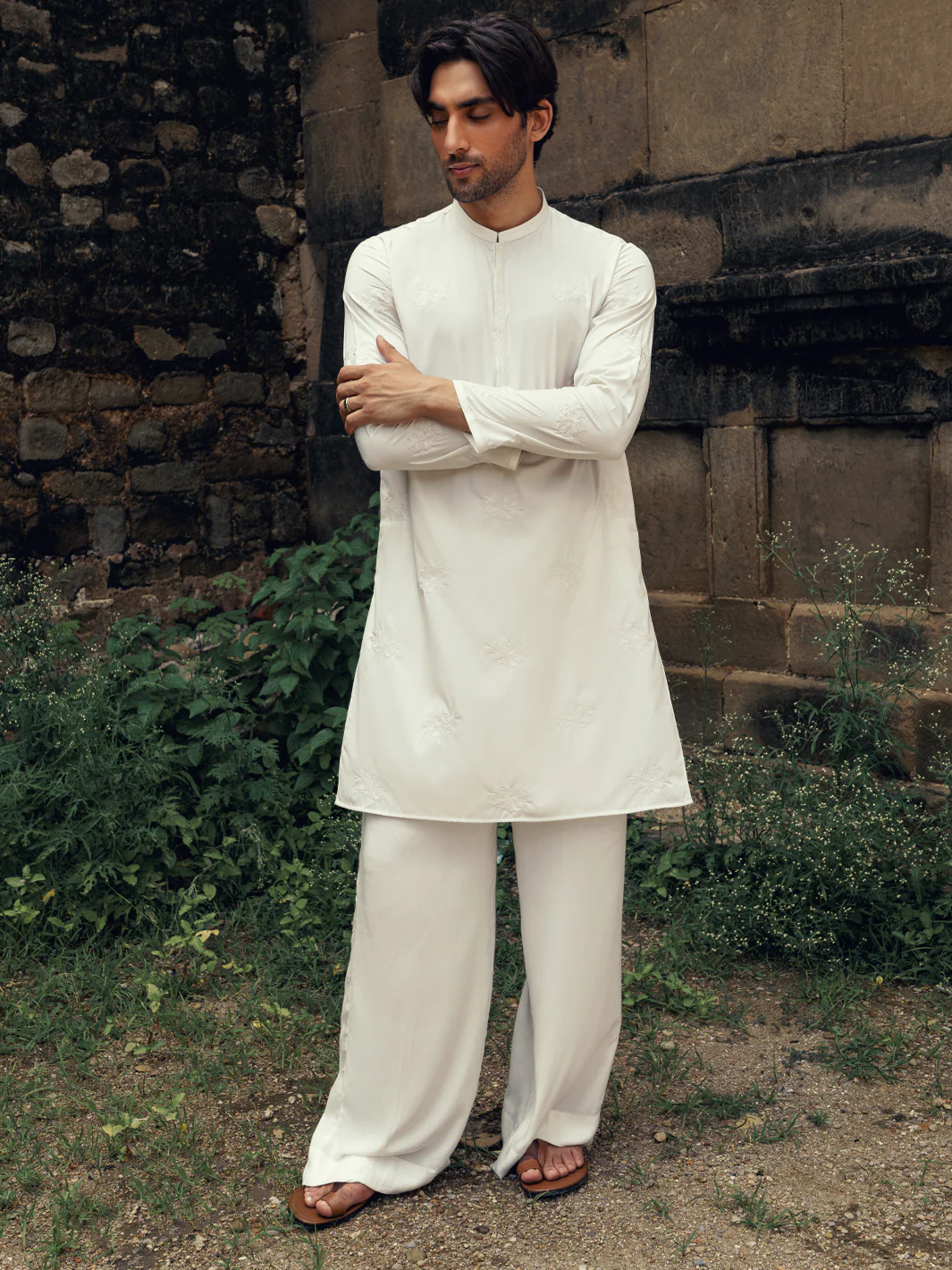 WHITE BLENDED KURTA | AL-K-1275/AM-6301A