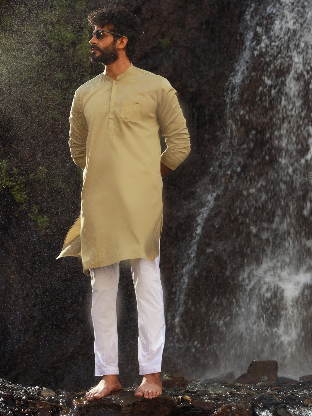 GREEN COTTON KURTA | AL-K-US-1024/AM-928-1B