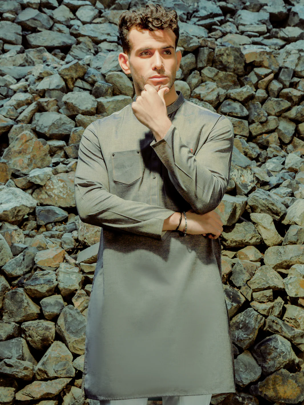GREY COTTON KURTA | AL-K-US-1025/AM-928-1C