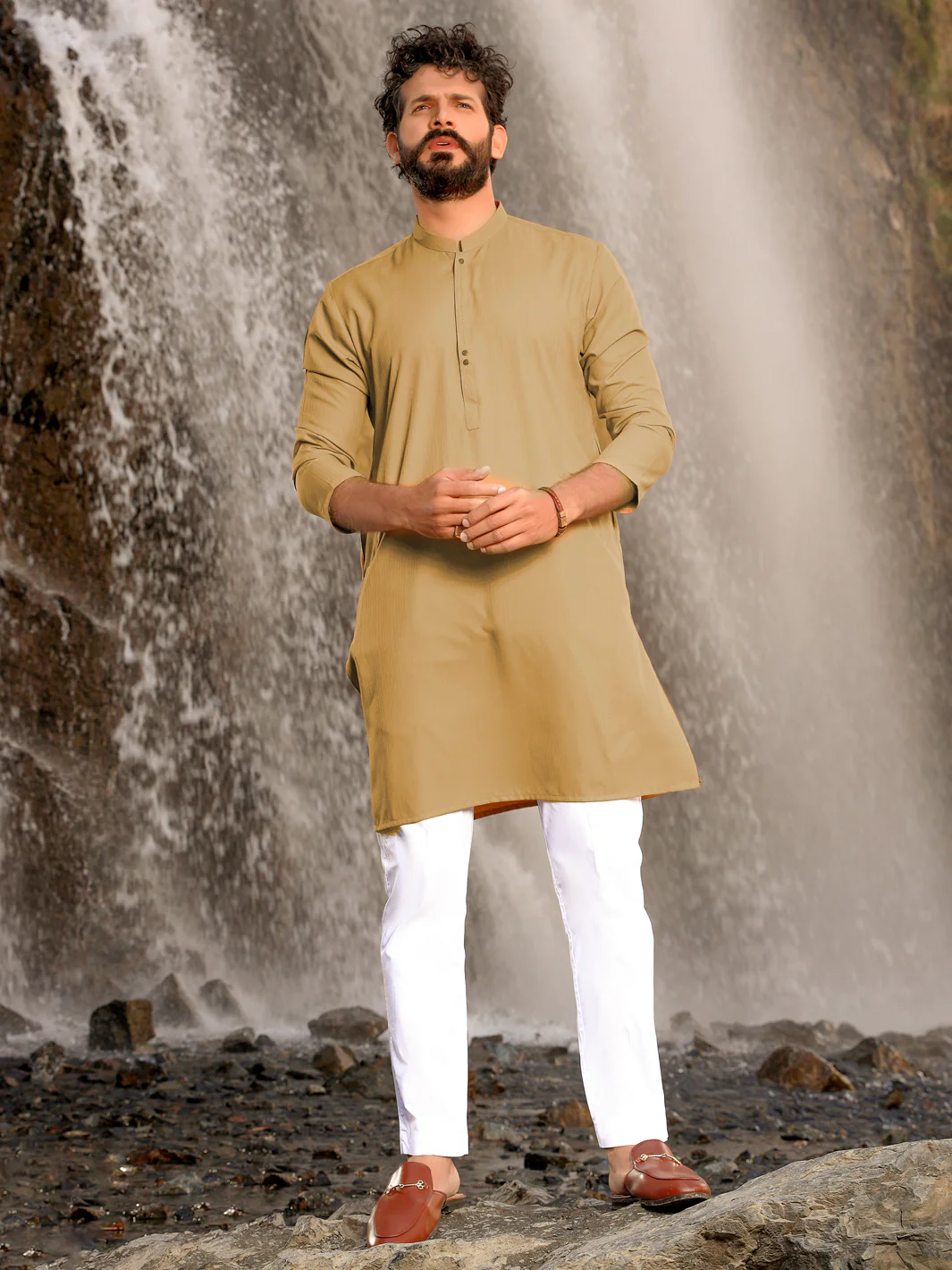 MUSTARD VISCOSE KURTA | AL-K-US-1037/AM-5075C