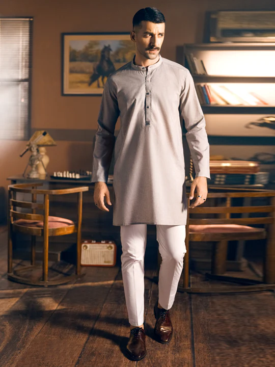 GREY VISCOSE KURTA | AL-K-US-1041/AM-5094B