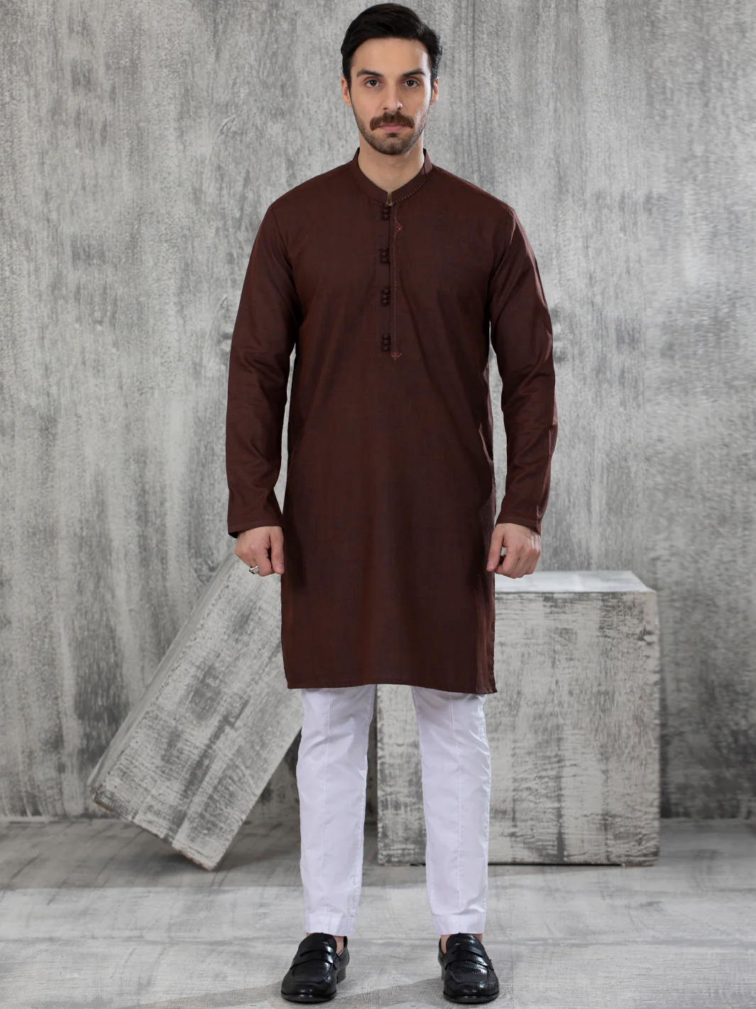 MAROON VISCOSE KURTA | AL-K-US-1051/AM-6008B