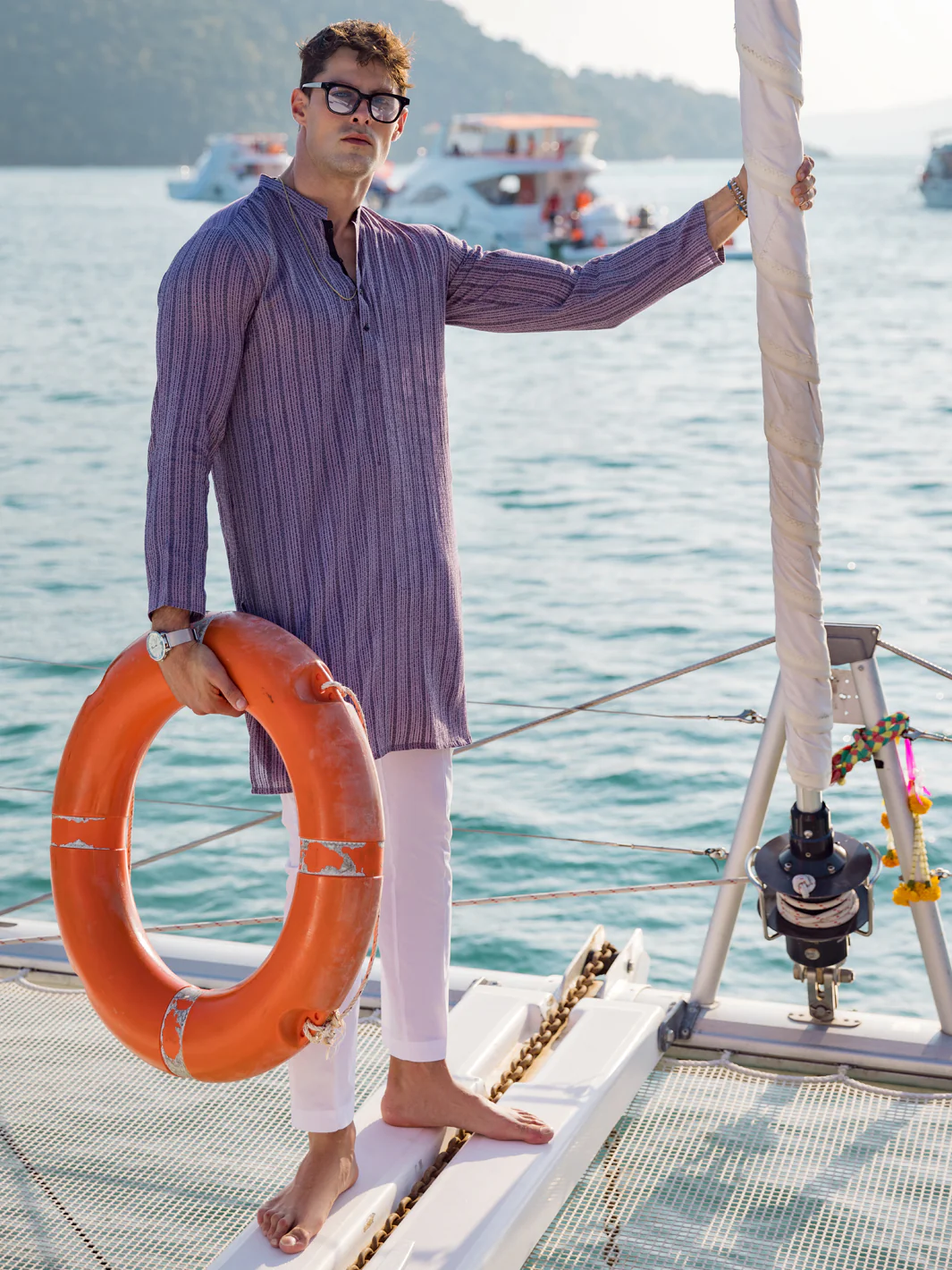 PURPLE COTTON KURTA | AL-K-US-1060/AM-5071E