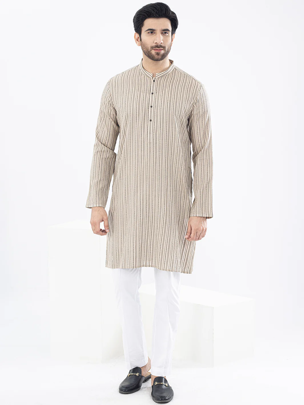 CREAM COTTON KURTA | AL-K-US-1075/AM-5071K