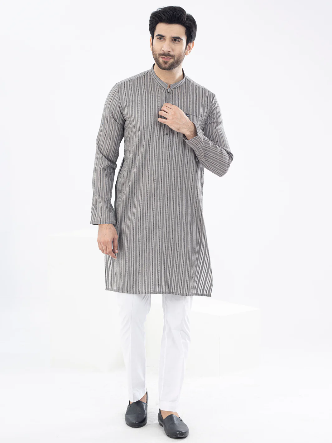 GREY COTTON KURTA | AL-K-US-1076/AM-5071L
