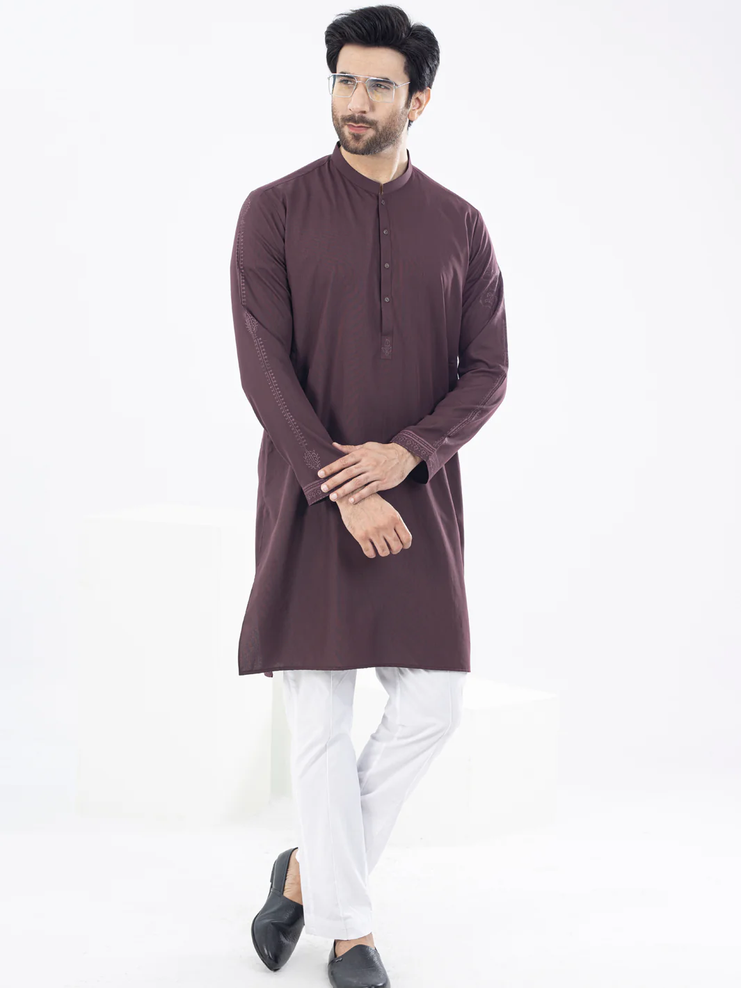 MAROON VISCOSE KURTA | AL-K-US-1092/AM-6110B