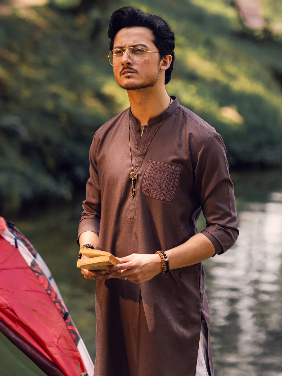 BROWN BLENDED KURTA | AL-K-US-1114C/AM-6069C - Image 2