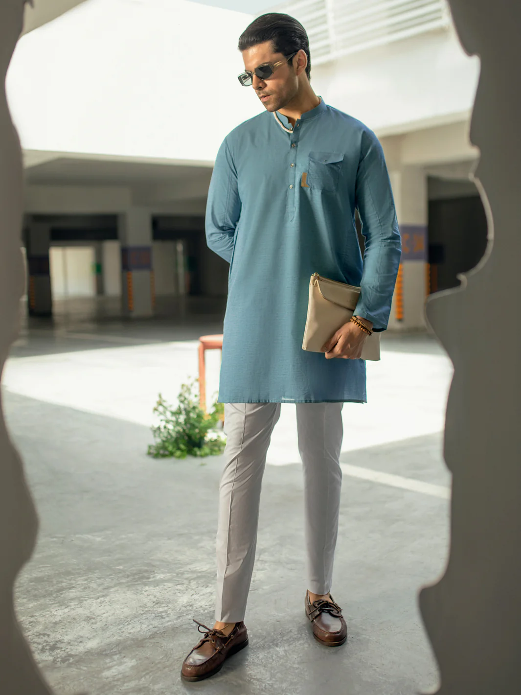 BLUE BLENDED KURTA | AL-K-US-1125/AM-6118F