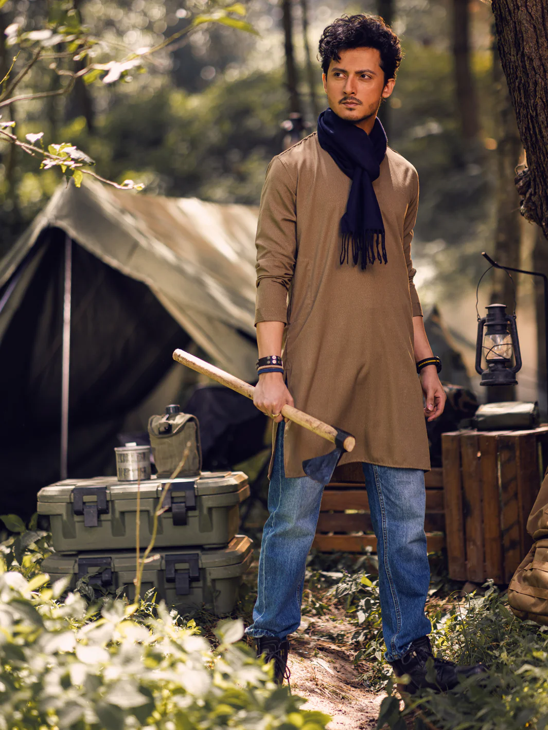 GREEN BLENDED KURTA | AL-K-US-1143D/AM-6120D