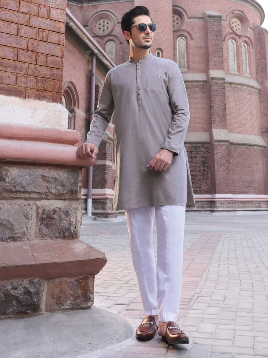 GREY COTTON KURTA | AL-K-US-887 V-1 2021