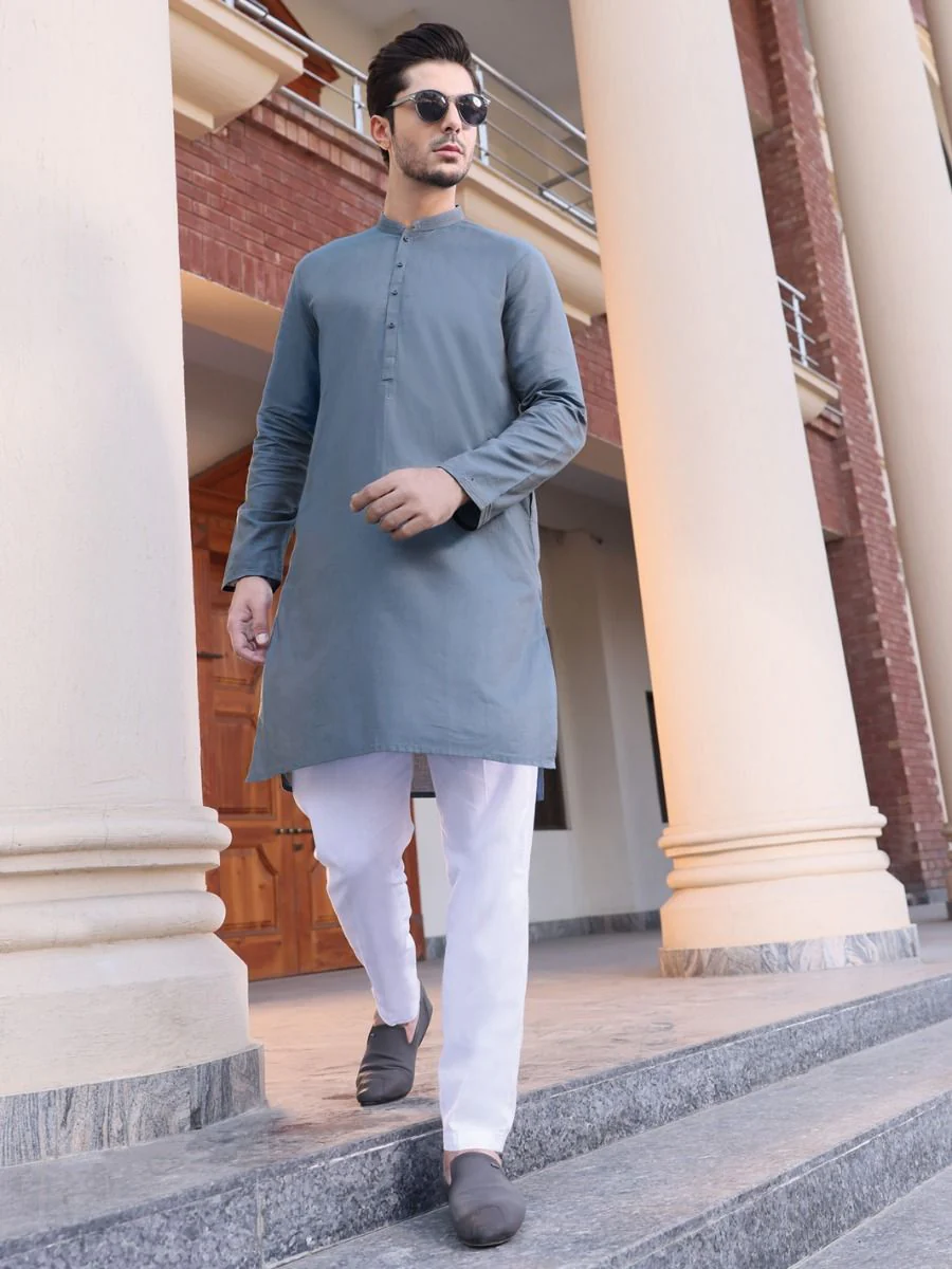 BLUE COTTON KURTA | AL-K-US-901 V-1 2021
