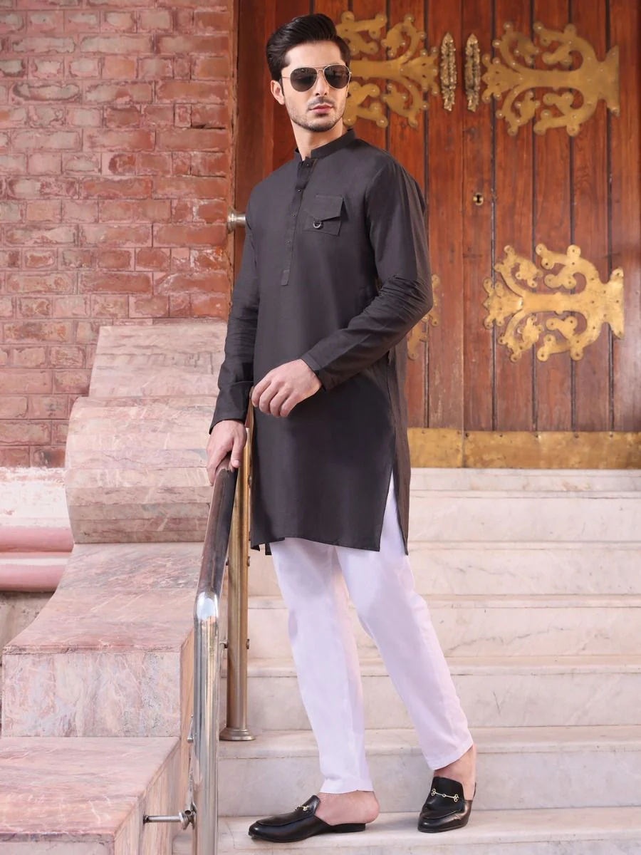 GREY COTTON KURTA | AL-K-US-907 V-1 2021