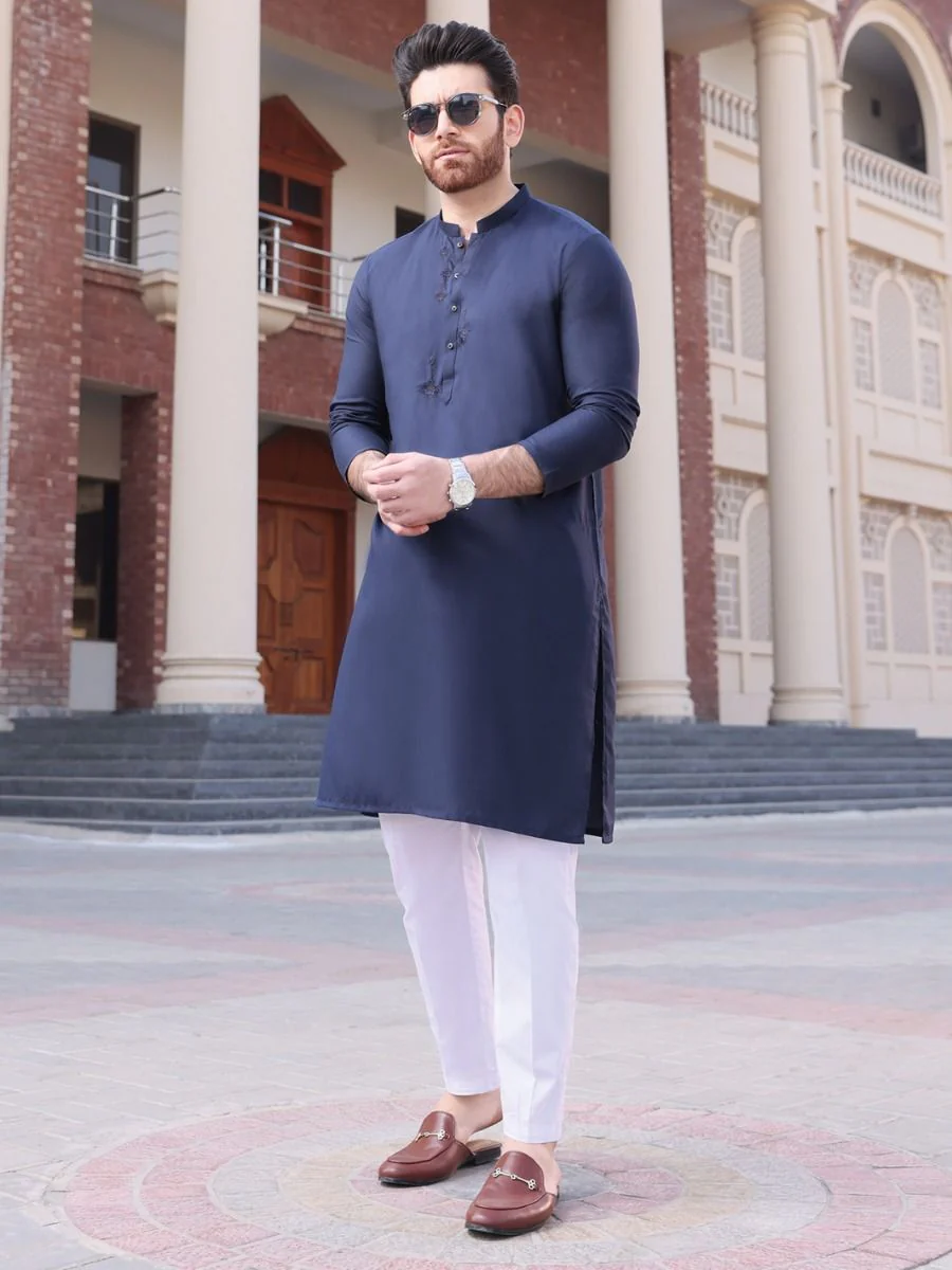 NAVY BLUE VISCOSE KURTA | AL-K-US-917 V-1 2021