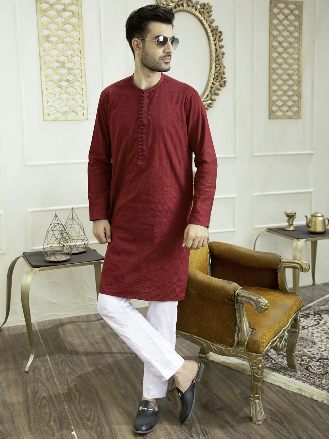 MAROON COTTON KURTA | AL-K-US-929D/AM-5026B