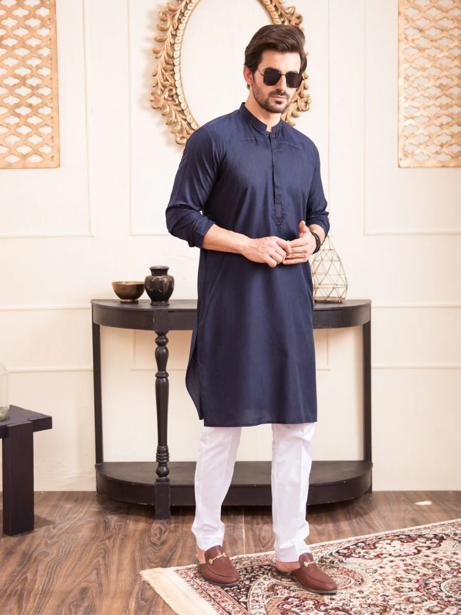 BLUE BLENDED KURTA | AL-K-US-933/AM-893C