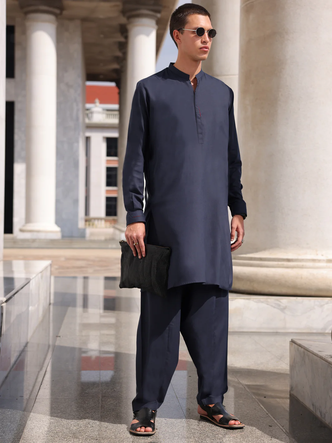 BLUE KAMEEZ SHALWAR | AL-KS-2990/AM-6129D