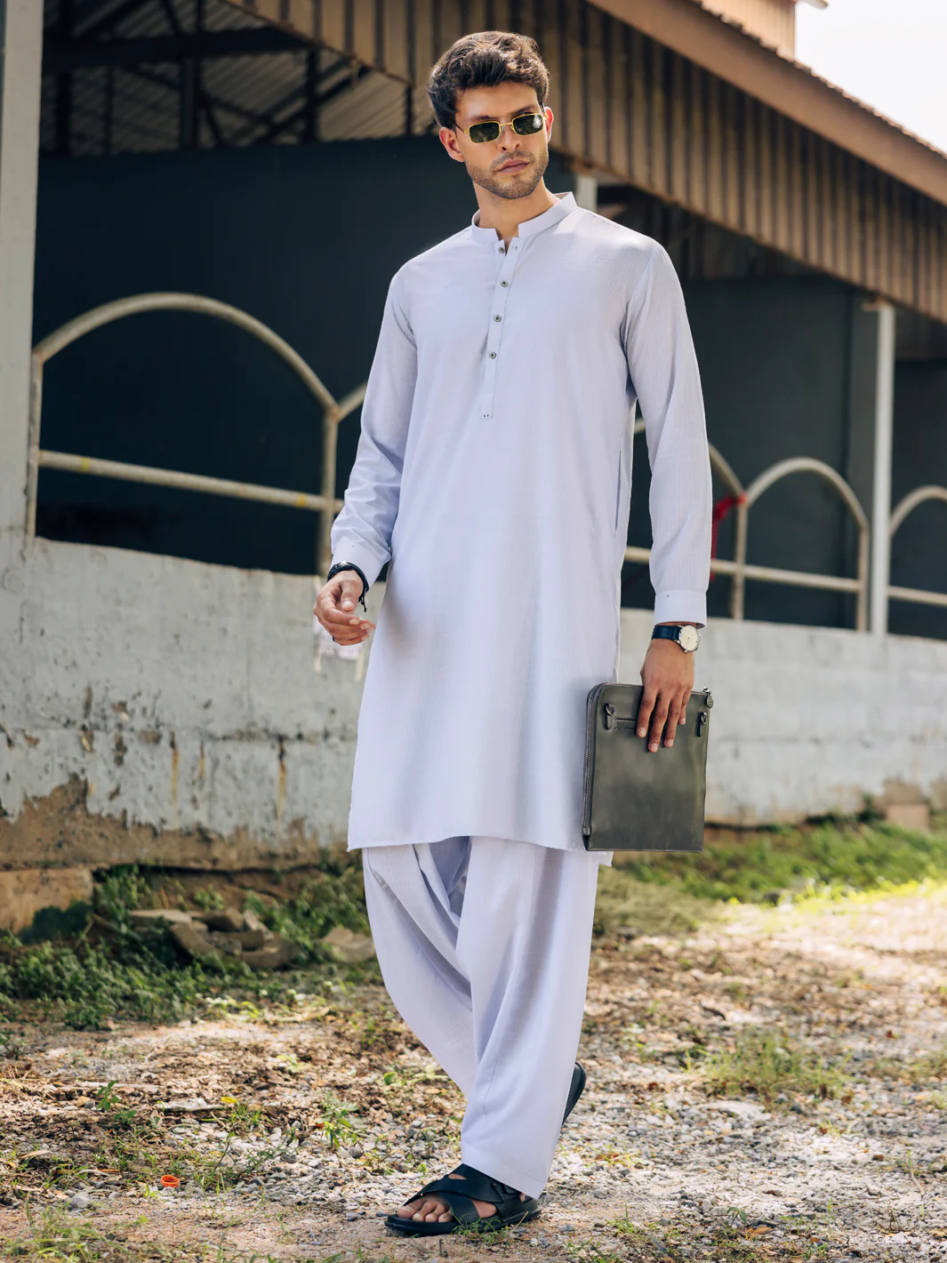 SKY BLUE BLENDED KAMEEZ SHALWAR | AL-KS-3098/AM-6196B