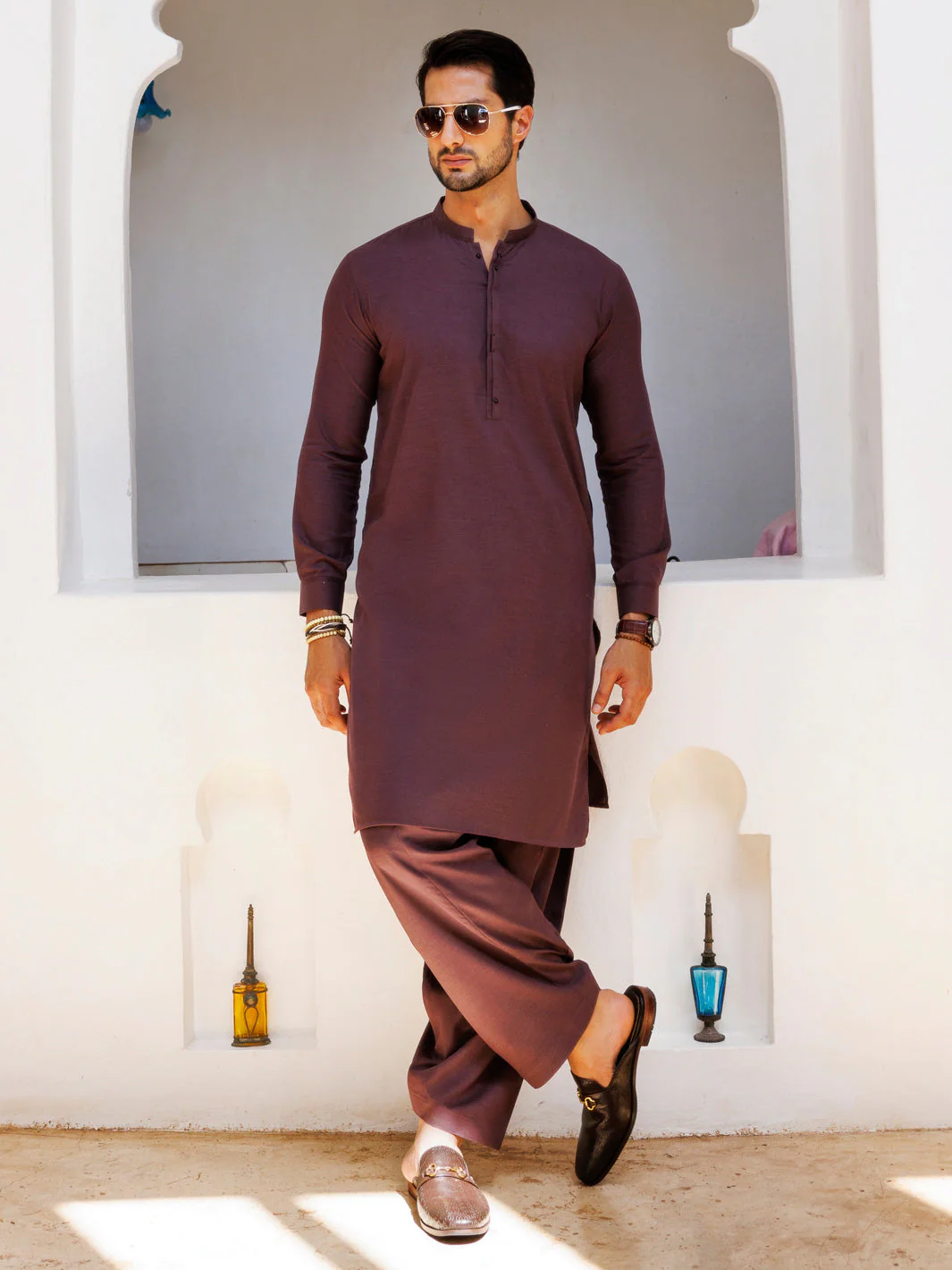 PURPLE BLENDED KAMEEZ SHALWAR | AL-KS-3152/AM-6280D
