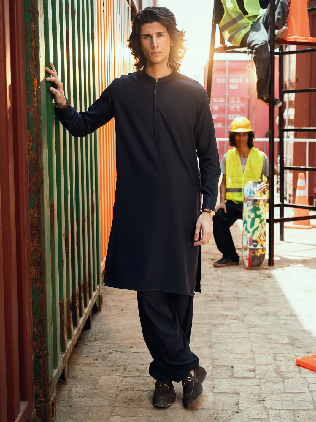 NAVY BLUE KAMEEZ SHALWAR | AL-KS-3288/AM-6341C