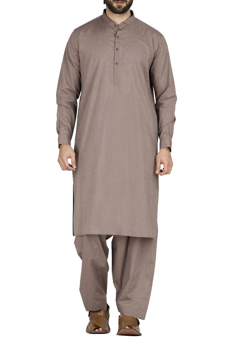 LIGHT BROWN COTTON KAMEEZ SHALWAR | AL-KS-US-2426/AM-689D