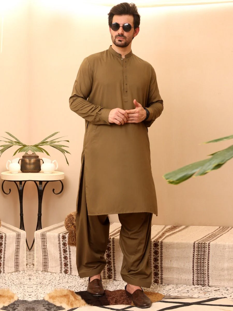 GREEN VISCOSE KAMEEZ SHALWAR | AL-KS-US-2648/AM-916A