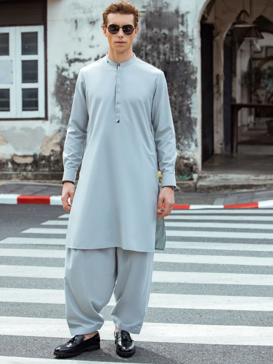 LIGHT BLUE VISCOSE KAMEEZ SHALWAR | AL-KS-US-2694/AM-5031F