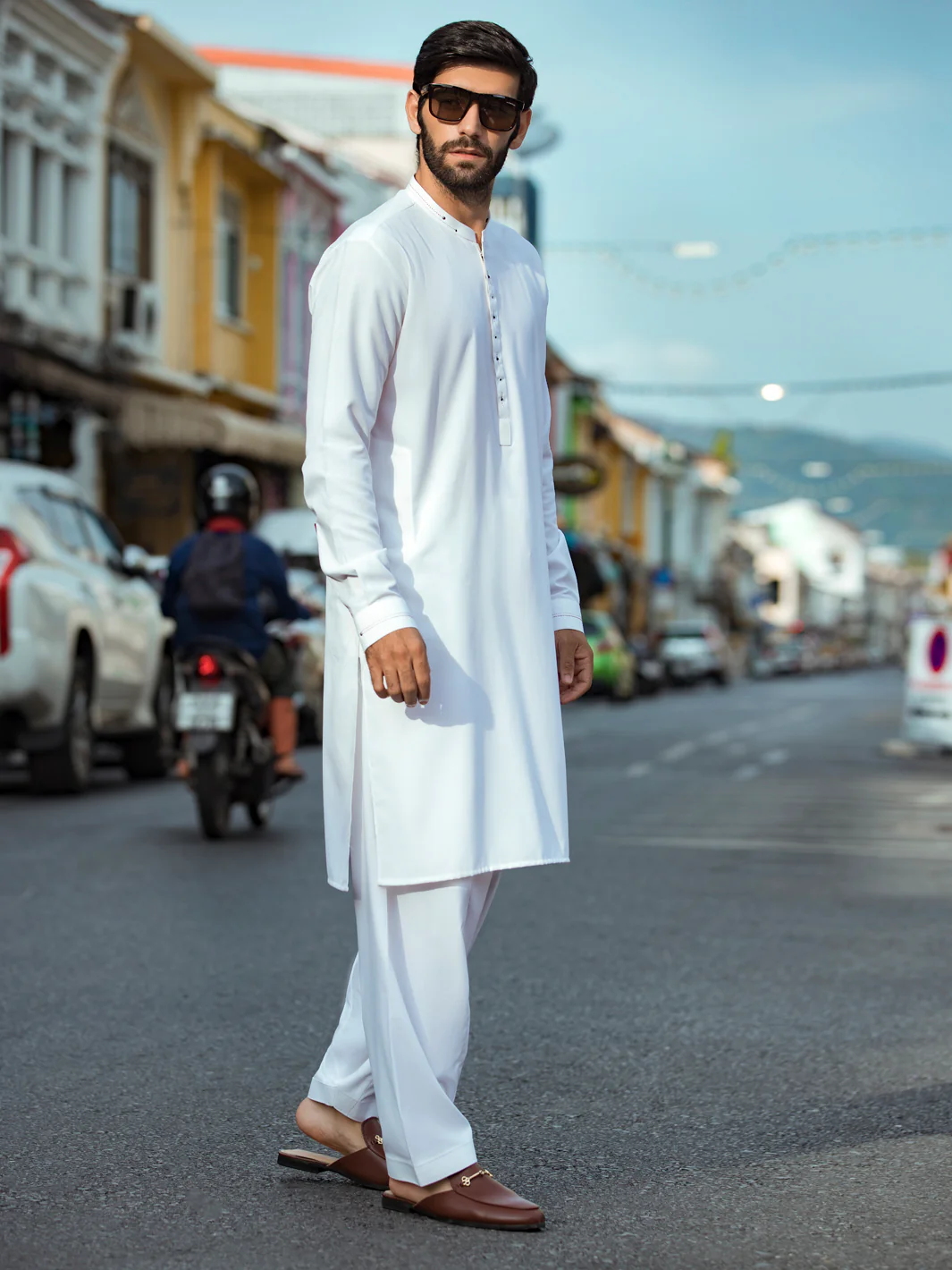 OFF WHITE VISCOSE KAMEEZ SHALWAR | AL-KS-US-2731/AM-5031E