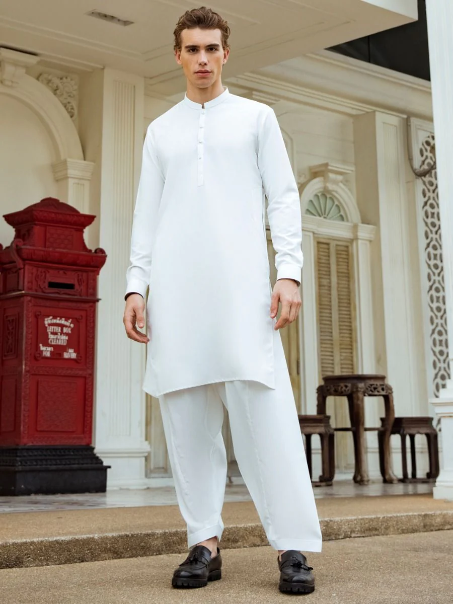 OFF WHITE KAMEEZ SHALWAR | AL-KS-US-2732/AM-5032E