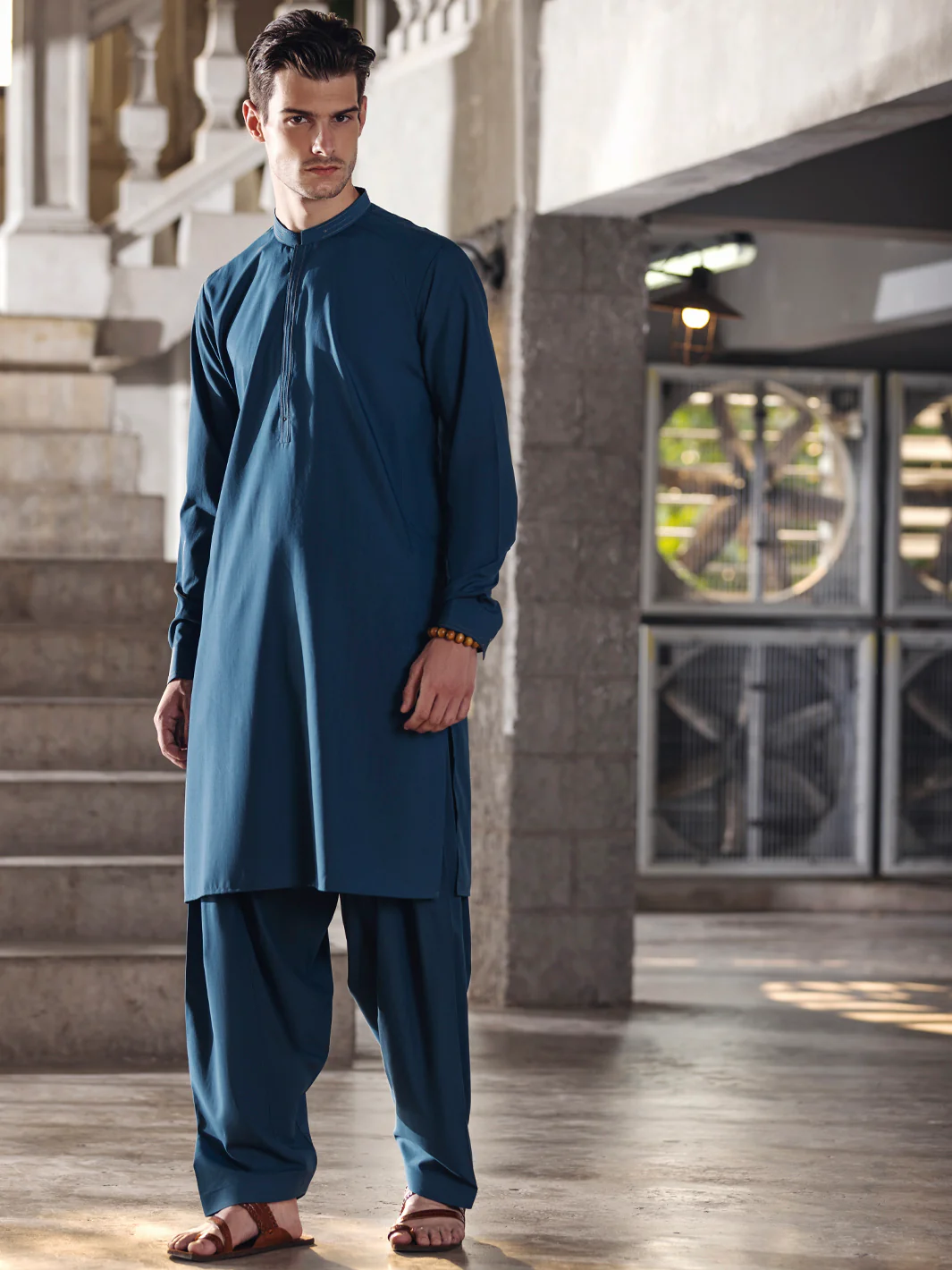 BLUE VISCOSE KAMEEZ SHALWAR | AL-KS-US-2737/AM-996C