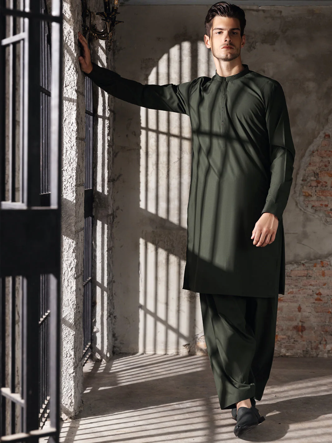 GREEN VISCOSE KAMEEZ SHALWAR | AL-KS-US-2740/AM-996A