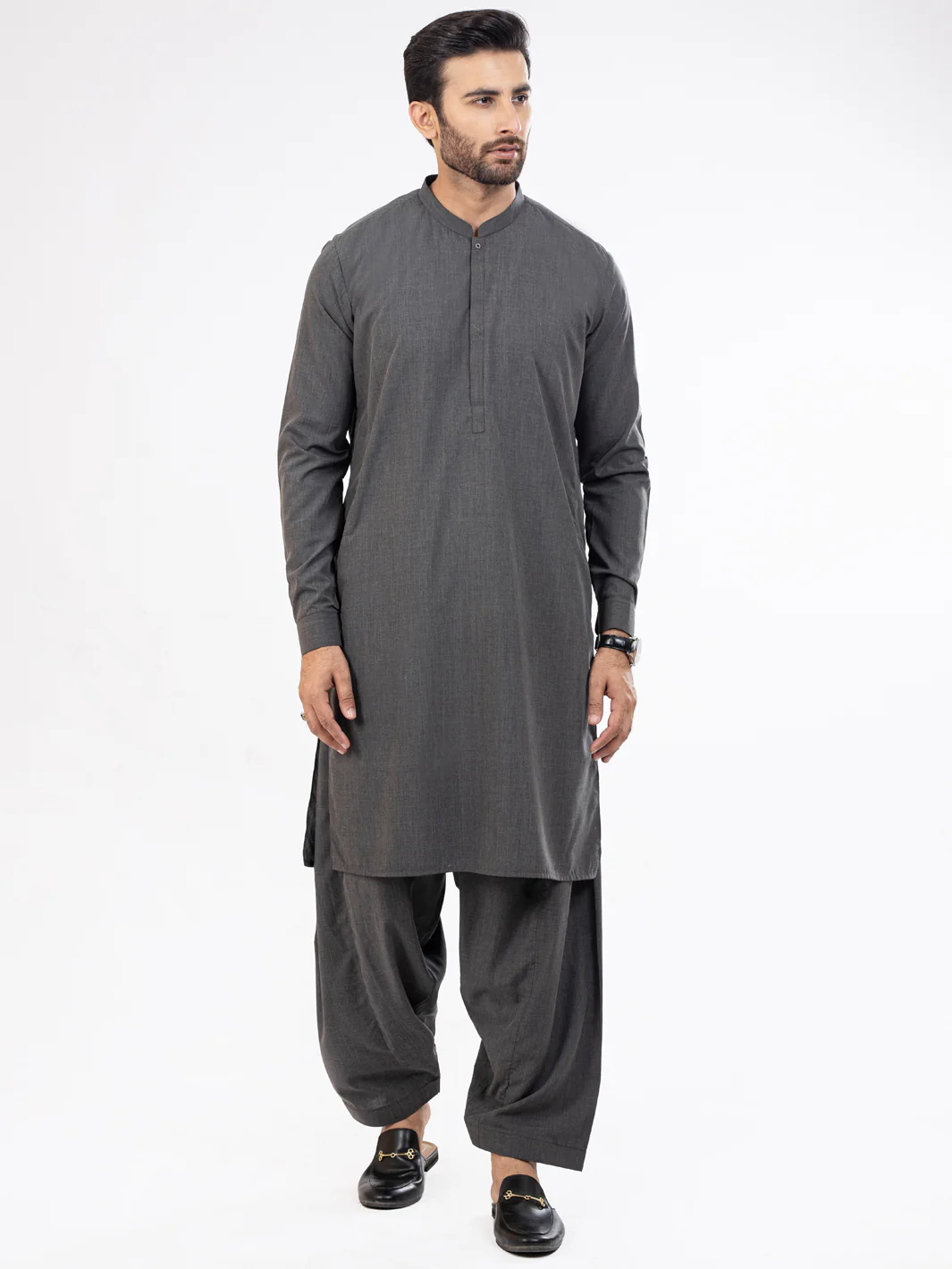 GREY VISCOSE KAMEEZ SHALWAR | AL-KS-US-2885/AM-6093E