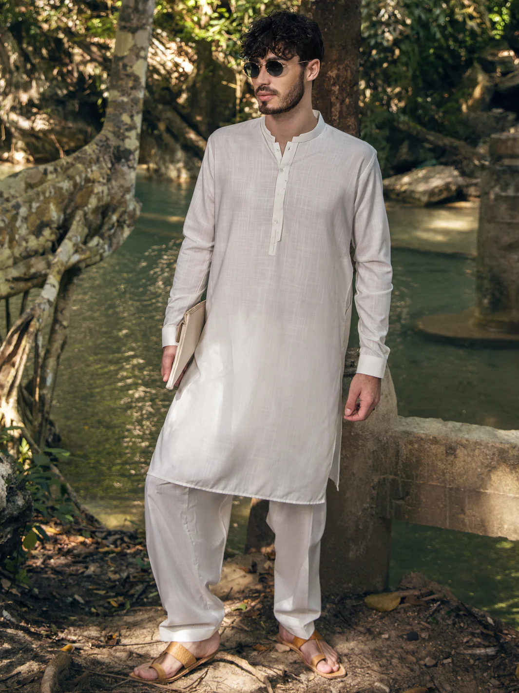 WHITE VISCOSE KAMEEZ SHALWAR | AL-KS-US-2894/AM-6131A
