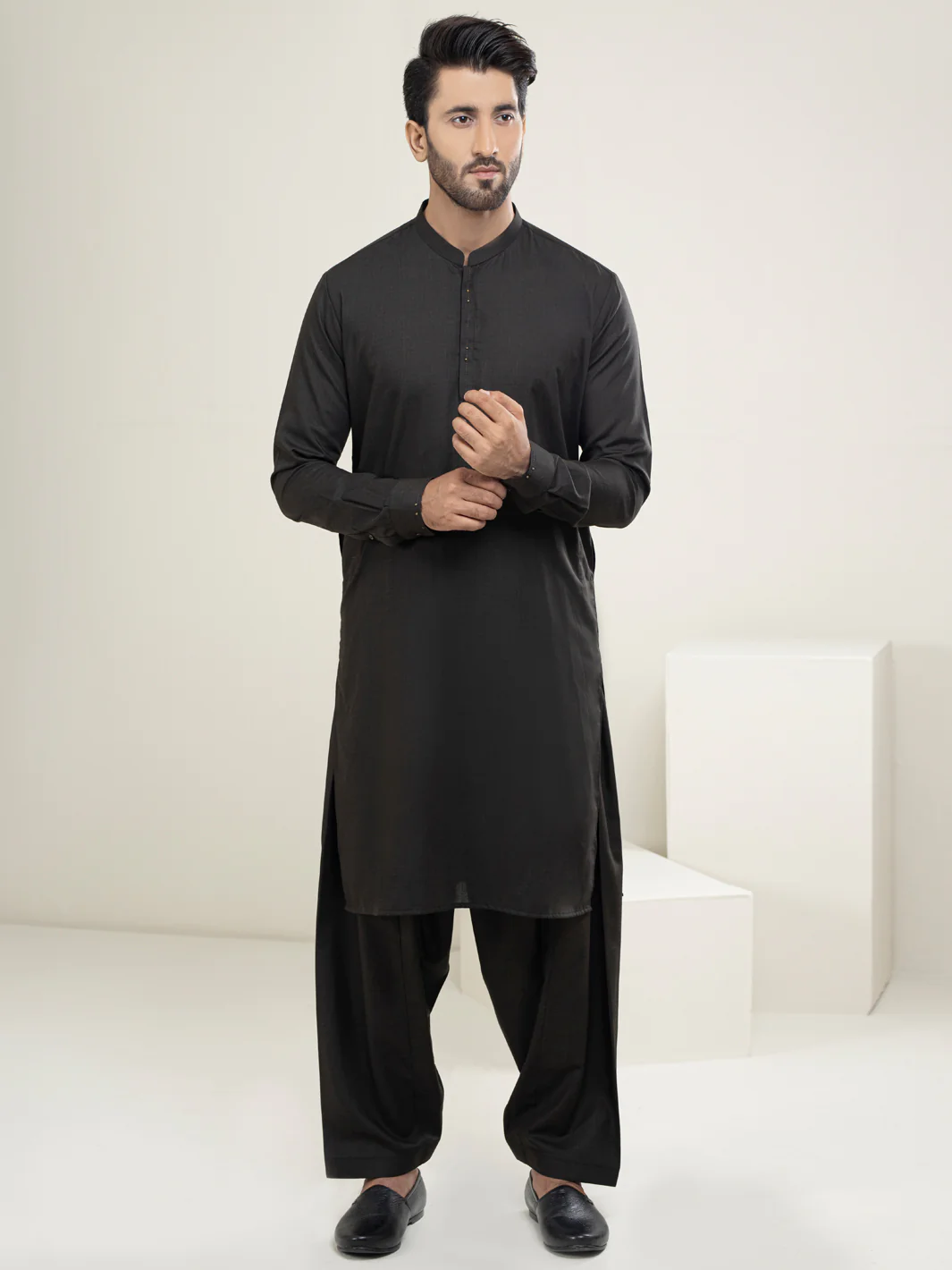 DARK BROWN KAMEEZ SHALWAR | AL-KS-US-2948/AM-6056B