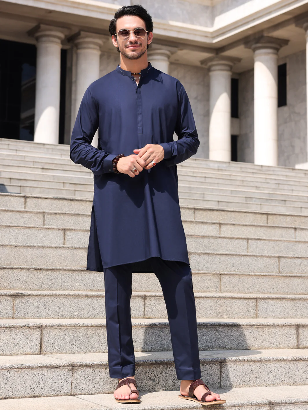 BLUE COTTON KURTA TROUSERS | AL-KT-2980/AM-6117D