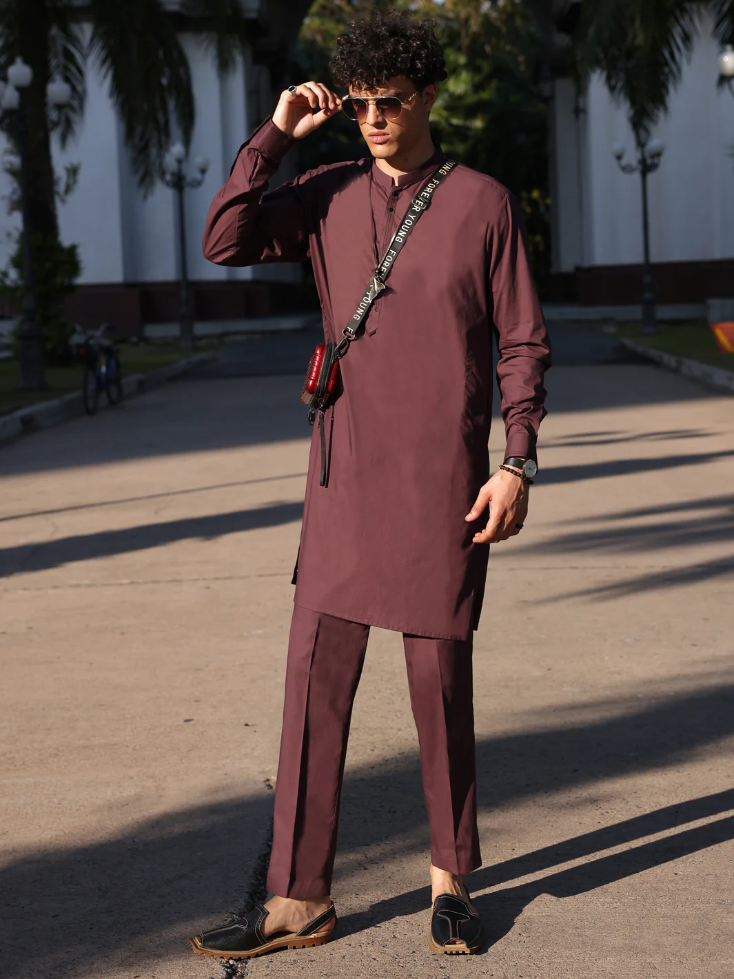 PURPLE COTTON KURTA TROUSERS | AL-KT-2981/AM-6117F