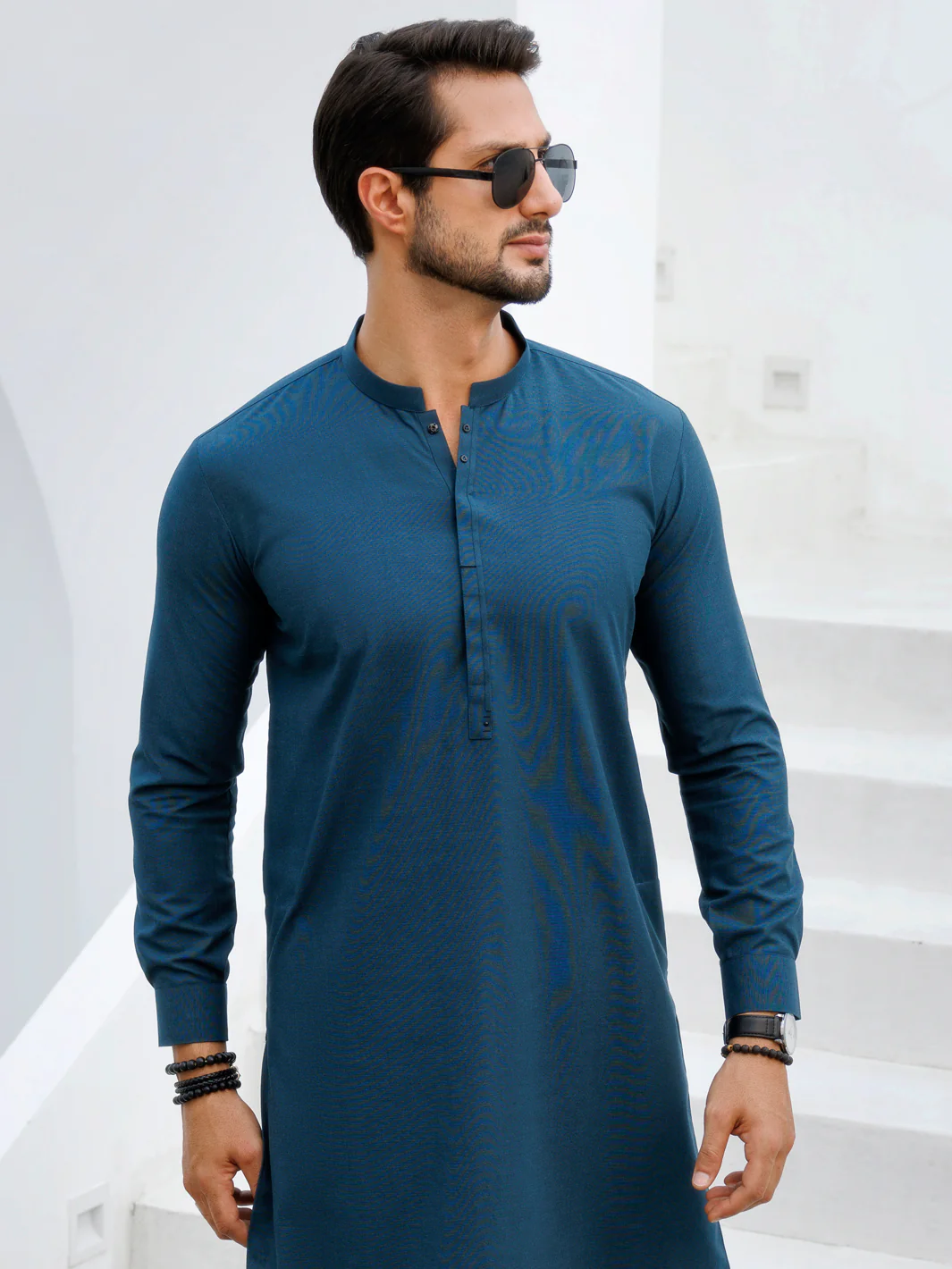 TEAL BLENDED KURTA TROUSERS | AL-KT-3175A/AM-6270D