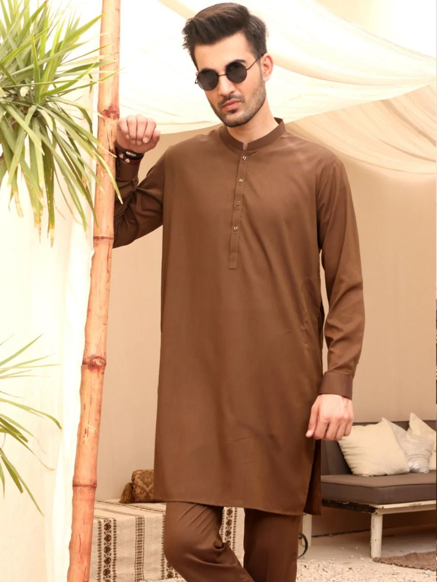 BROWN VISCOSE KURTA TROUSERS | AL-KT-US-2632/AM-920B