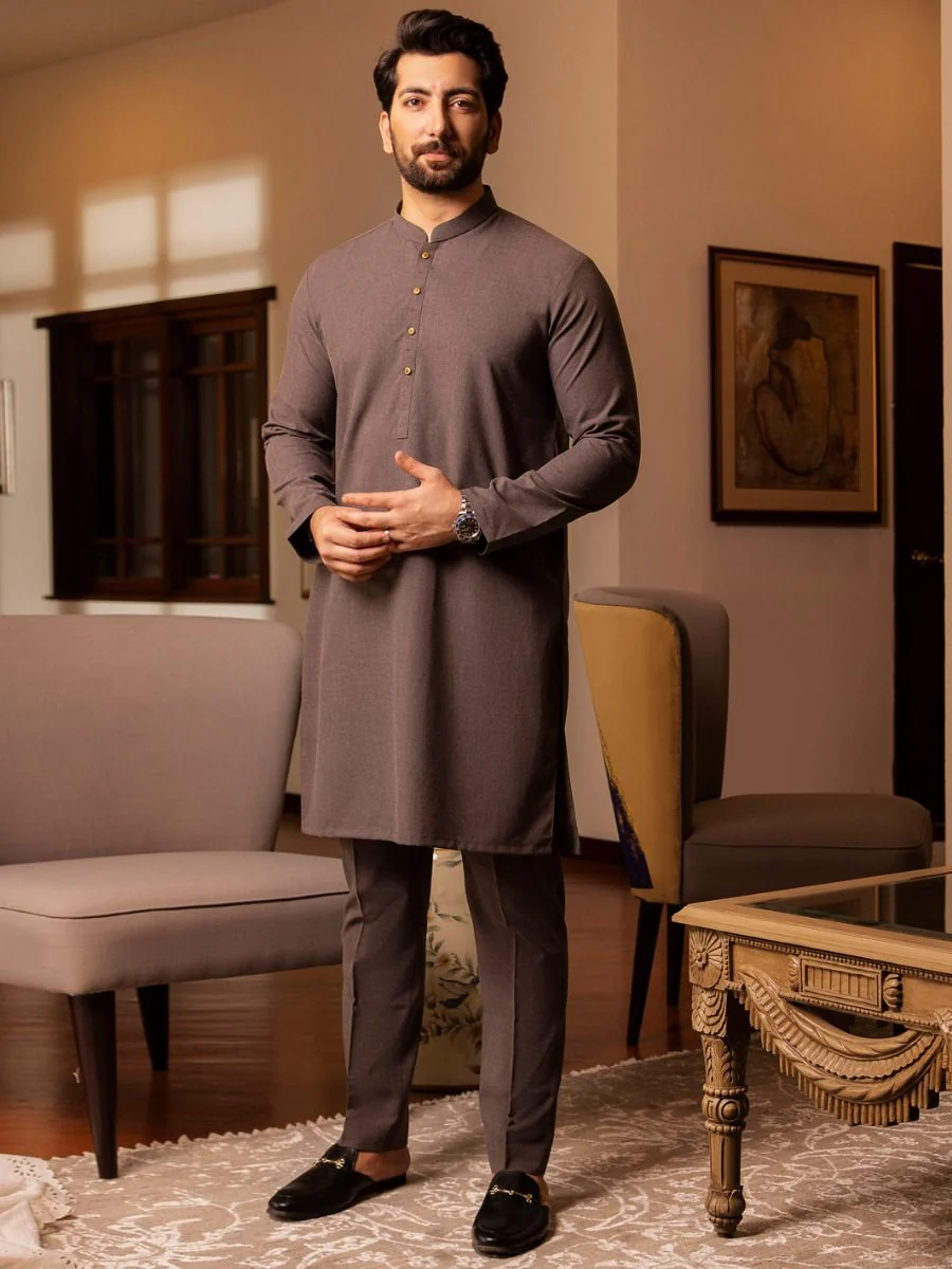 GREY VISCOSE KURTA TROUSERS | AL-KT-US-2709/AM-5031B