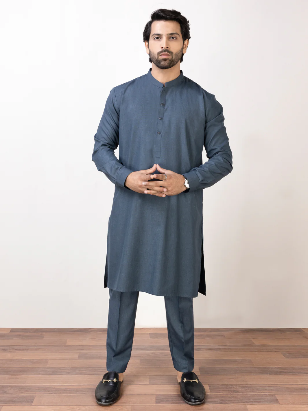 BLUE VISCOSE KURTA TROUSERS | AL-KT-US-2918/AM-8431B
