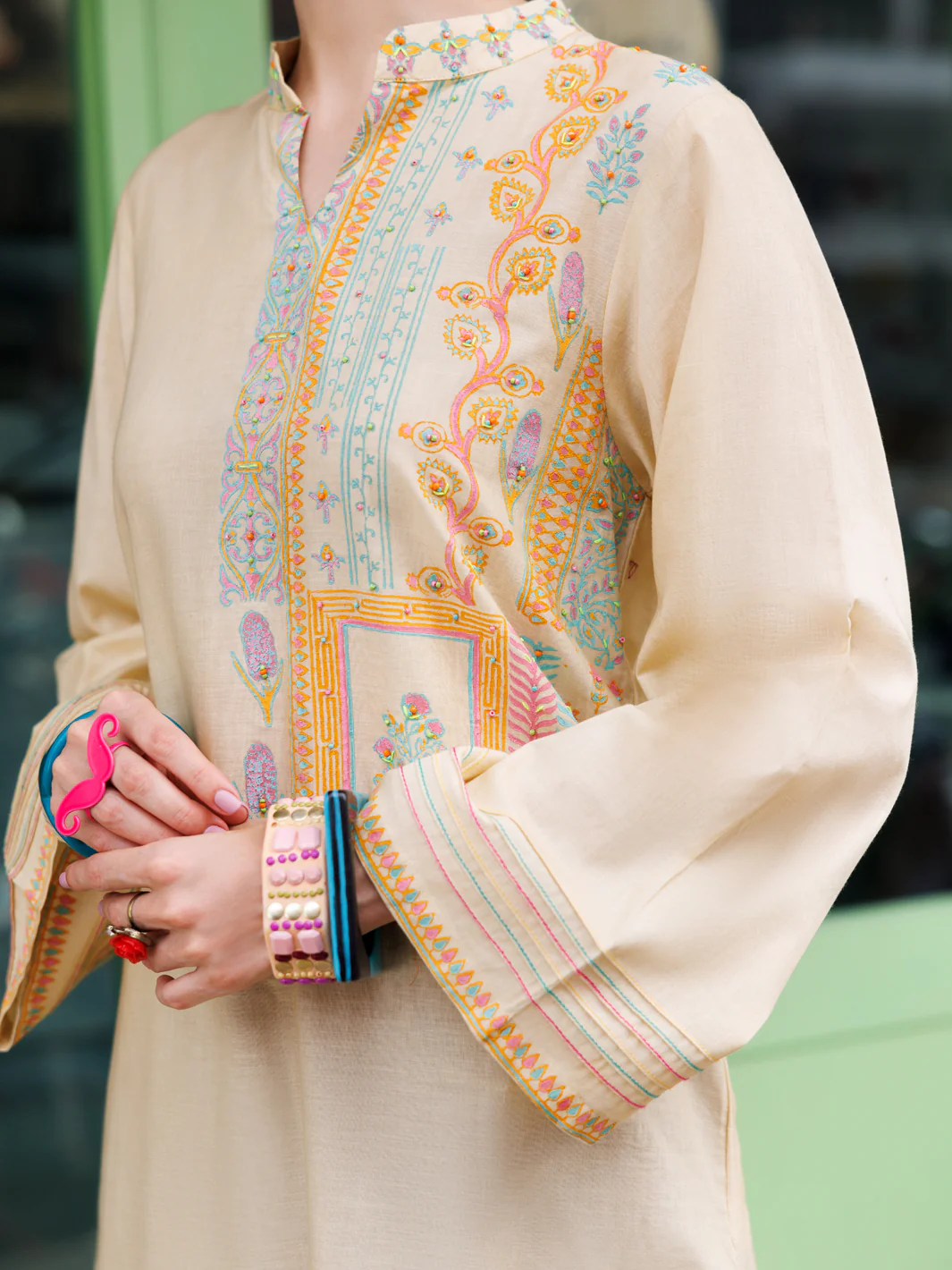 OFF WHITE DOBBY COTTON KURTI | AL-LK-959/ALP-T-002